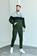 Легкий спортивный костюм мужской без утепления с толстовкой и джоггерами с двунитки 56-58 хаки + светло-серый - изображение 3