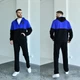 Легкий спортивный костюм мужской без утепления с толстовкой на молнии и штанами двунитка 56-58 черный + электрик (ярко-синий) - изображение 8