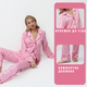 Женская пижама Aruelle cherie pajama long розовая с сердечками на рубашка пуговицах и штаны вискоза домашняя с длинным рукавом XS - изображение 2