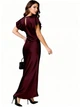 Жіноча довга шовкова сукня з коротким рукавом LadyLike 48 Бордовий (ladlk2243530058426) - зображення 2