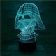 Світильник нічник декоративний ручної роботи з пультом «Star Wars Дарт Вейдер (шолом) Зоряні війни» 3D лампа з Led-підсвічуванням (7 кольорів 4 режими) (3DP008) - зображення 2