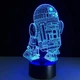 Светильник ночник декоративный ручной работы с пультом «Star Wars R2-D2 Звездные войны» 3D лампа с Led-подсветкой (7 цветов 4 режима) (3DP007) - изображение 1