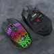 Игровая мышка беспроводная геймерская аккумуляторная Honeycomb RGB 1600DPI подсветка (чёрная) - изображение 8