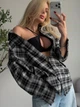Сорочка в клітинку 2077с1490 чорний one size - зображення 3