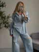 Сорочка в клітинку 2077с1490 світло-блакитний one size - зображення 7