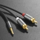 Аудіокабель HOCO UPA10 3.5mm male to double lotus RCA, TPE, 1.5m, Metal Gray (6957531078142) - зображення 8