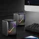 Комп'ютерні колонки Jedel S-526 6W провідні акустичні 2.0 USB AUX підключення LED підсвічування Чорні - зображення 6