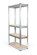 Стелаж 150x60x30 SpaceMax металевий оцинкований -4 полиці МДФ - зображення 1