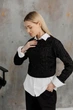 Кроп-джемпер Ассоль ART KNIT черный с люрексом , S-M 043577 - изображение 5