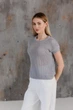 Женская вязаная футболка сетка ART KNIT серая, L-XL 043750 - изображение 7