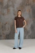 Жіноча в'язана футболка сітка ART KNIT шоколад, L-XL 043756 - зображення 6