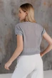 Женская вязаная футболка сетка ART KNIT серая, L-XL 043750 - изображение 11