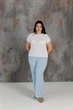 Женская вязаная футболка сетка ART KNIT белая, S-M 043746 - изображение 2