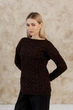 Вязаный женский джемпер Асоль ART KNIT шоколад с люрексом, S-M 043575 - изображение 4