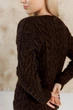Вязаный женский джемпер Асоль ART KNIT шоколад с люрексом, S-M 043575 - изображение 7