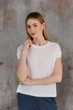 Женская вязаная футболка сетка ART KNIT белая, S-M 043746 - изображение 11