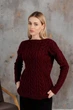 Вязаный женский джемпер Асоль ART KNIT бордовый с люрексом, L-XL 043567 - изображение 1