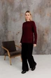 Вязаный женский джемпер Асоль ART KNIT бордовый с люрексом, L-XL 043567 - изображение 6