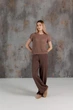 Женская вязаная футболка сетка ART KNIT тауп, S-M 043753 - изображение 1
