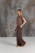 Женская вязаная футболка сетка ART KNIT тауп, S-M 043753 - изображение 2