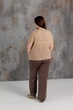 Женская вязаная футболка сетка ART KNIT бежевая, L-XL 043748 - изображение 3