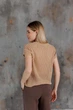 Женская вязаная футболка сетка ART KNIT бежевая, L-XL 043748 - изображение 8
