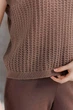 Женская вязаная футболка сетка ART KNIT тауп, S-M 043753 - изображение 8