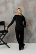 Вязаный женский джемпер Асоль ART KNIT черный с люрексом, S-M 043569 - изображение 1