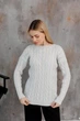 Вязаный женский джемпер Асоль ART KNIT белый с люрексом, S-M 043573 - изображение 7