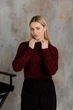 Кроп-джемпер Асоль ART KNIT бордо с люрексом , S-M 043576 - изображение 4