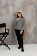Вязаный женский джемпер Асоль ART KNIT серый с люрексом, S-M 043571 - изображение 11