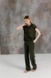 Женская вязаная футболка сетка ART KNIT оливка, S-M 043759 - изображение 7