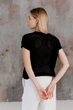Женская вязаная футболка сетка ART KNIT черная, S-M 043755 - изображение 2