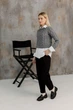Кроп-джемпер Асоль ART KNIT серый с люрексом , S-M 043578 - изображение 10