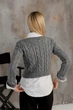 Кроп-джемпер Асоль ART KNIT серый с люрексом , S-M 043578 - изображение 11