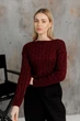 Кроп-джемпер Асоль ART KNIT бордо с люрексом , S-M 043576 - изображение 11