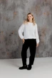 Женский вязаный джемпер с косами Фиона ART KNIT белый, One Size 043016 - изображение 5