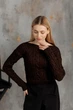 Кроп-джемпер Асоль ART KNIT шоколад с люрексом , S-M 043580 - изображение 10