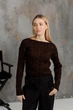 Кроп-джемпер Асоль ART KNIT шоколад с люрексом , S-M 043580 - изображение 11