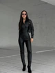 Жіночий теплий комбінезон з еко-шкіри Uaclothes 44-46 Чорний (like36259-166821357) - изображение 1