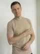 Унисекс базовая футболка из хлопка с эластаном, стрейч-кулир 200 г/м², бежевая,розмір S - изображение 1