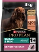 Сухой корм Purina PRO PLAN Small&Mini Adult 1+ Sensitive Skin для взрослых собак мелких пород с чувствительной кожей, с лососем 3 кг (7613035114890) - изображение 1