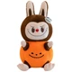 Мягкая игрушка Labubu 3 в 1 с пледом внутри Коричневый "Тыква" - изображение 1