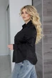 Жіноча шовкова сорочка класична Fashion 54/56 чорний - зображення 2