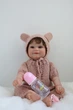 Лялька Реборн Reborn Doll 50 см, реалістична вініл-силіконова дівчинка пупс кучерява в одязі+аксесуари - зображення 5