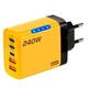 Зарядный адаптер 5 в 1 USB-C GaN 240W с 3PD и 2QC3.0 Желтый - изображение 1