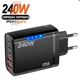 Сетевое зарядное устройство на 5 портов USB-C GaN 240W с 3PD и 2QC3.0 Черный - изображение 6