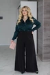Женская шелковая рубашка классическая Fashion 50/52 темно-зеленый - изображение 2