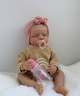 Кукла Реборн Reborn Doll 50 см, реалистичная винил-силиконовая девочка пупс закрытые глаза в одежде+аксессуары - изображение 1