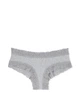 Хлопковые женские трусики чикини Victoria's Secret серые с кружевом QBX53 размер L - изображение 3